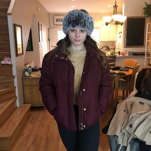 Maroon puffer jacket